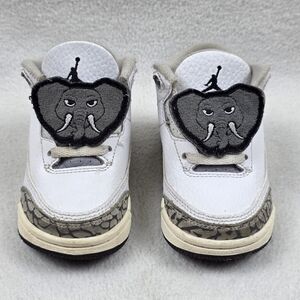 Nike Air Jordan 3 Retro Hide N Sneak Baby Shoes Size 5C White Gray Sneakers